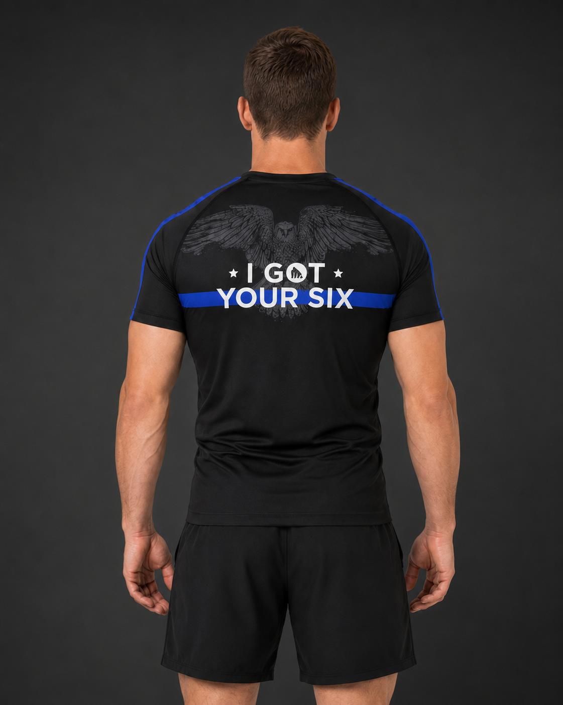 Blue Line Rash Guard – Short Sleeve