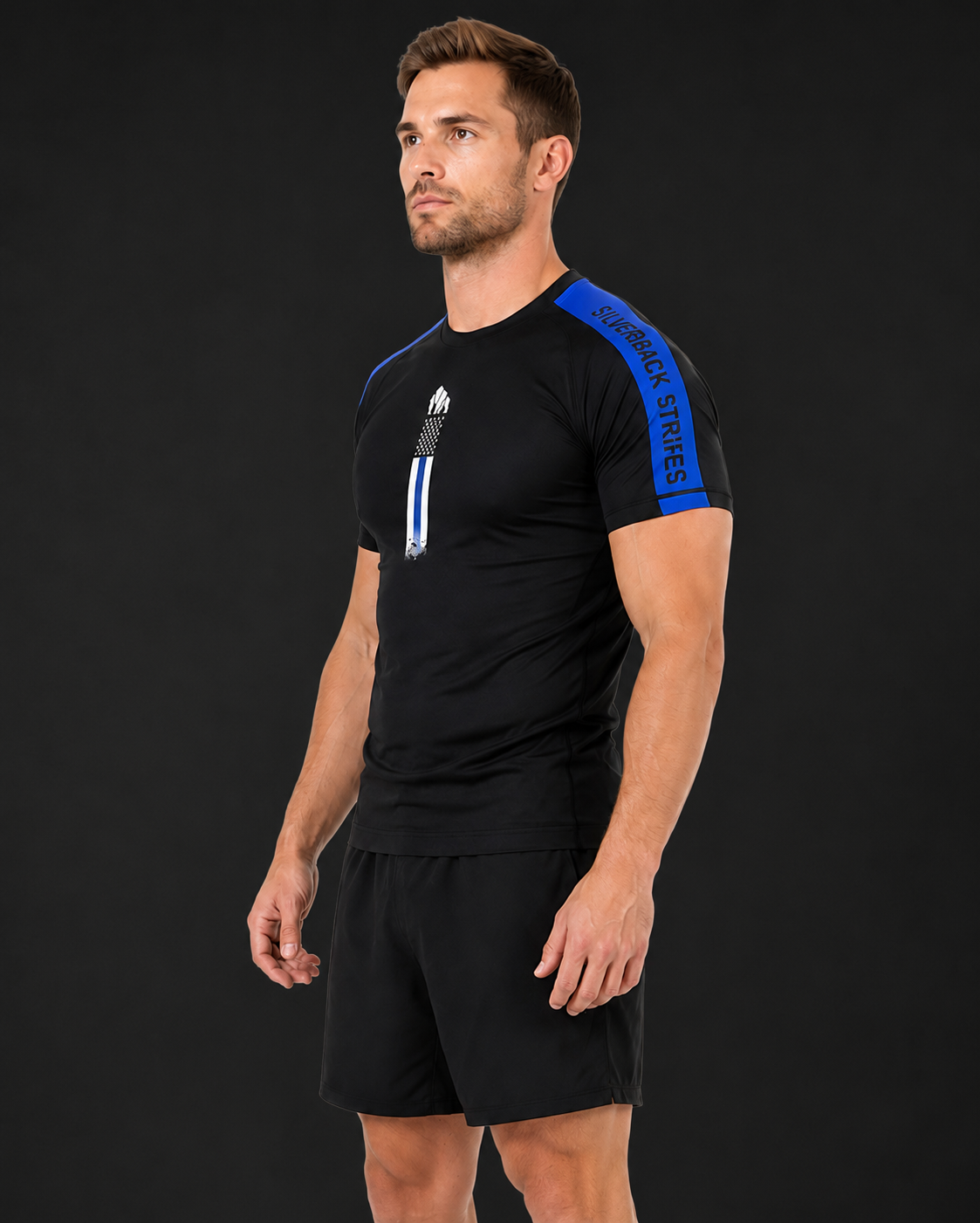 Blue Line Rash Guard – Short Sleeve