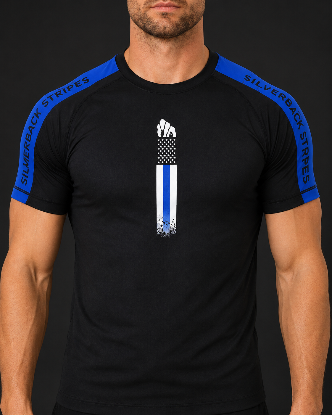 Blue Line Rash Guard – Short Sleeve